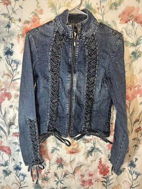 Armor Jeans Women's Denim Jean Jacket Size Medium Blue